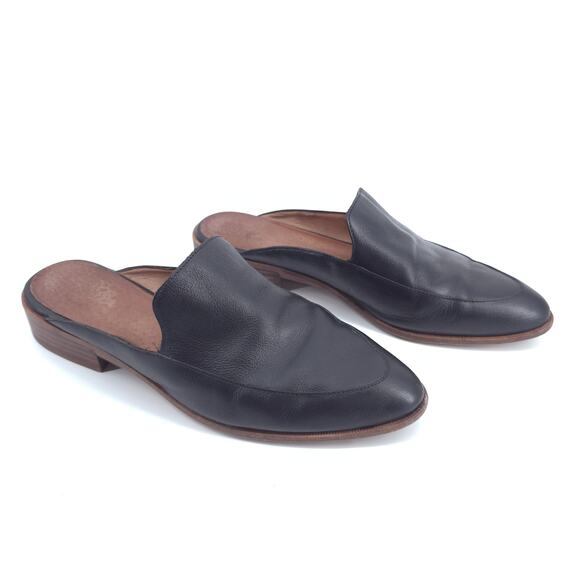Madewell Frances Minimal City Loafer Mule True Black Leather Slide On K4443 8.5 - Picture 2 of 10